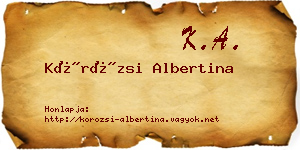Körözsi Albertina névjegykártya